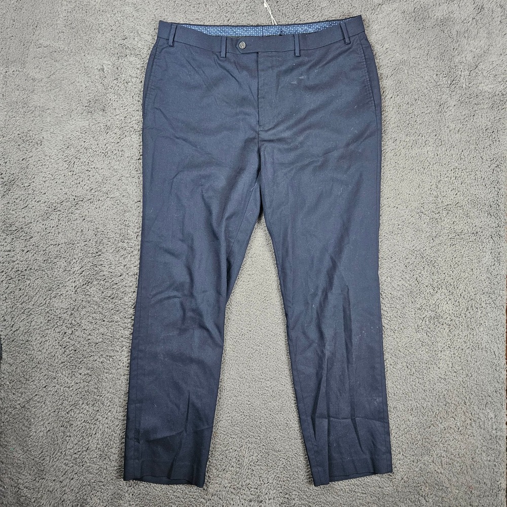 Lauren Ralph Lauren Mens Dress Pants 38x32‎ Navy Blue Stretch Chino Flat Front
